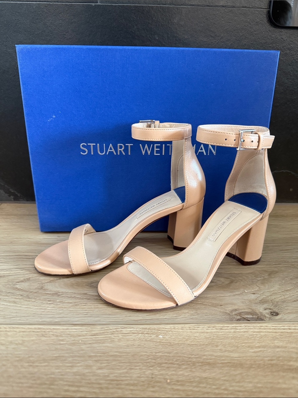 Stuart Weitzman Nudist Block Heel Sandal 75